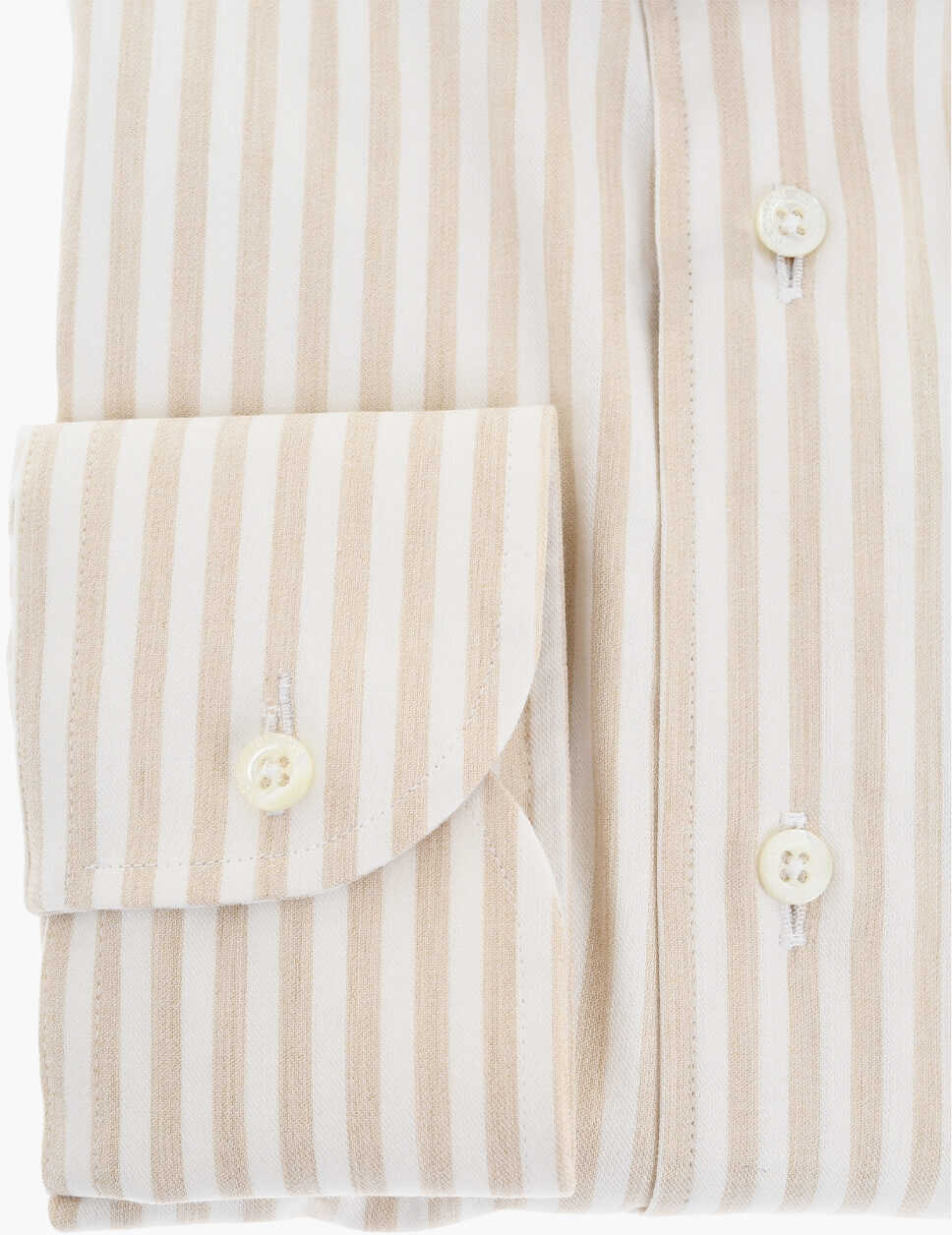 Camasi casual CORNELIANI Two-Tone Striped Shirt With Spread Collar Beige Barbati (BM 17570071) 3