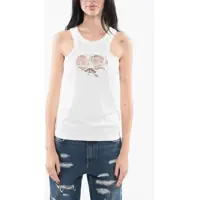 Bluze Cotton Tank Top With Crochet Cut-Out Femei