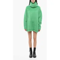 Rochii scurte Turtleneck Mohair Blend Pull-Dress Femei