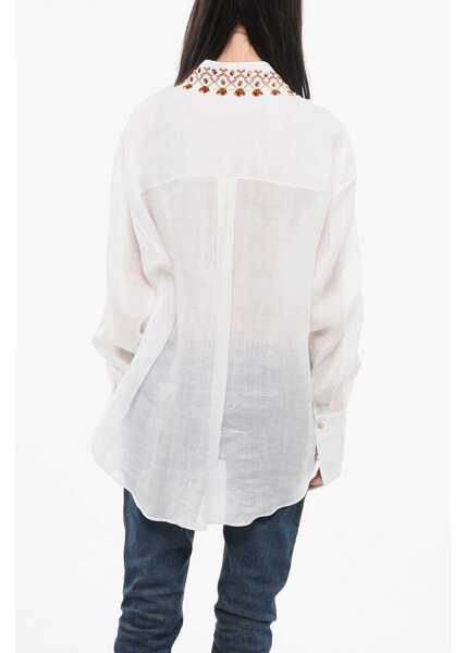 Bluze Ermanno Scervino Ramie Embroidered Shirt White Femei (BM 17570104) 2