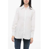 Bluze Oversized Shirt With Embroidered Collar Femei