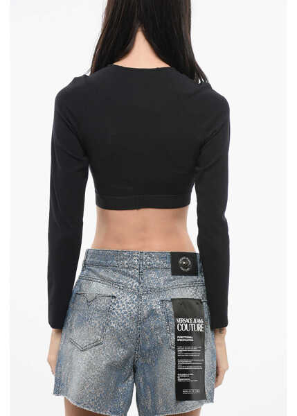 Bluze Versace Crop Top With Logoed Band Black Femei (BM 17570134) 2