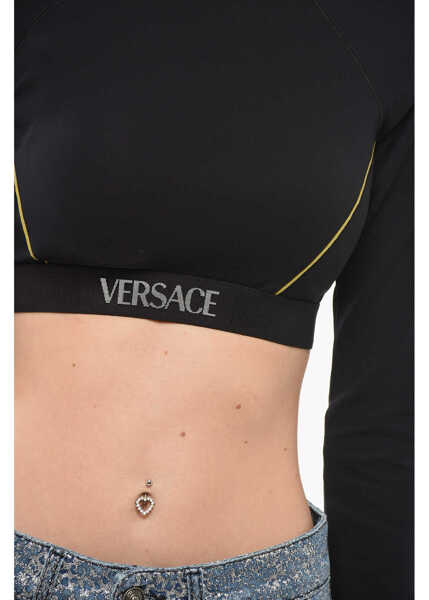 Bluze Versace Crop Top With Logoed Band Black Femei (BM 17570134) 3