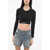 Versace Crop Top With Logoed Band Black