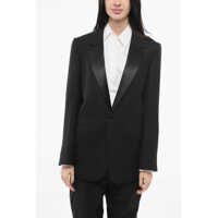 Sacouri Wool Blazer With Satin Lapel Femei