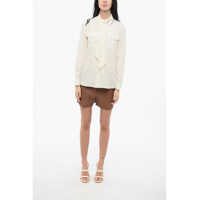 Imbracaminte Céline Dama - Camasi elegante Cline Silk-Blended Shirt With Self-Tie Detail White Femei (BM 17570149) - B-mall.ro