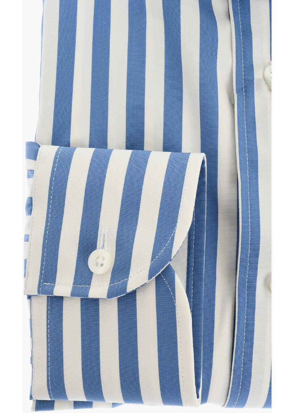 Camasi casual CORNELIANI Two-Tone Awning Striped Shirt White Barbati (BM 17570251) 3