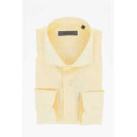 Camasi casual CORNELIANI Solid Color Linen Shirt With Spread Collar