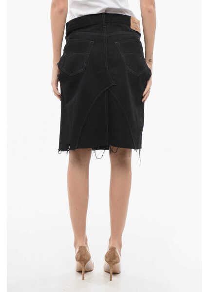 Fuste casual Balenciaga Denim Miniskirt With Cut-Outs Black Femei (BM 17570305) 2