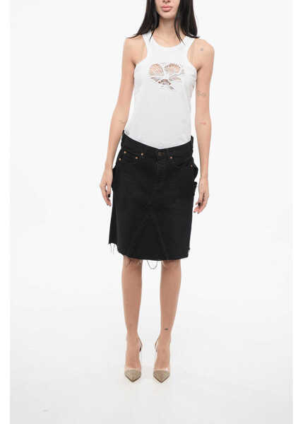 Fuste casual Balenciaga Denim Miniskirt With Cut-Outs Black Femei (BM 17570305) 4