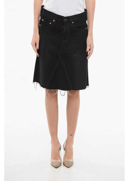 Fuste casual Balenciaga Denim Miniskirt With Cut-Outs Black Femei (BM 17570305) 1