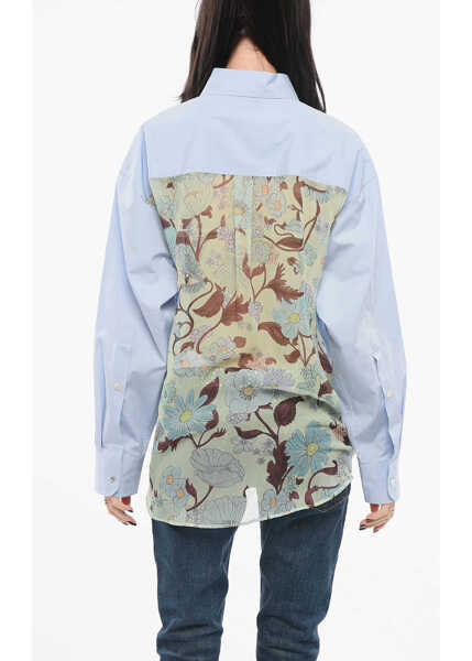 Camasi casual Stella McCartney Oversized Shirt With Chiffon Detail Light Blue Femei (BM 17570320) 2