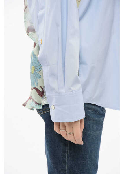 Camasi casual Stella McCartney Oversized Shirt With Chiffon Detail Light Blue Femei (BM 17570320) 3