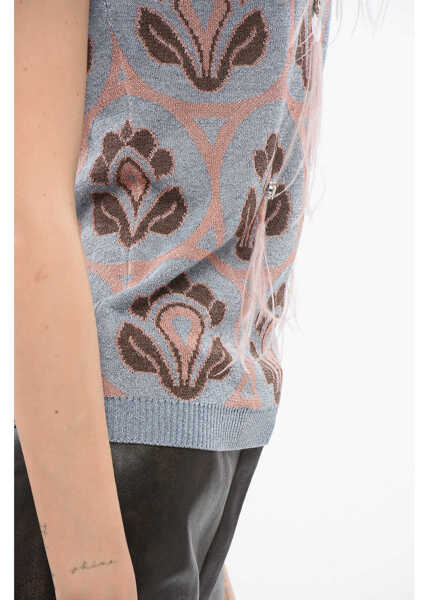 Bluze ETRO Jacquard Feather Tank Top Blue Femei (BM 17570326) 3