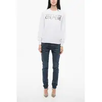 Topuri Versace Dama - Bluze de trening Versace Jeans Couture Crew Neck Mirror Sweatshirt With Lam Logo White Femei (BM 17570347) - B-mall.ro