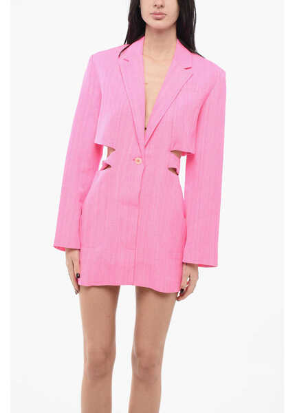 Sacouri JACQUEMUS Le Raphia Cut Out Bari Blazer Dress Pink Femei (BM 17570425) 4