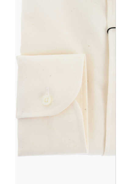 Camasi casual CORNELIANI Solid Color Lightweight Cotton Shirt With Spread Collar White Barbati (BM 17570437) 3