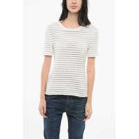 Tricouri Striped T-Shirt With Rhinestones Femei