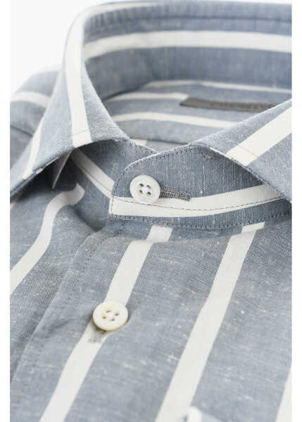 Camasi casual CORNELIANI Awning Striped Cotton Shirt White Barbati (BM 17570443) 2