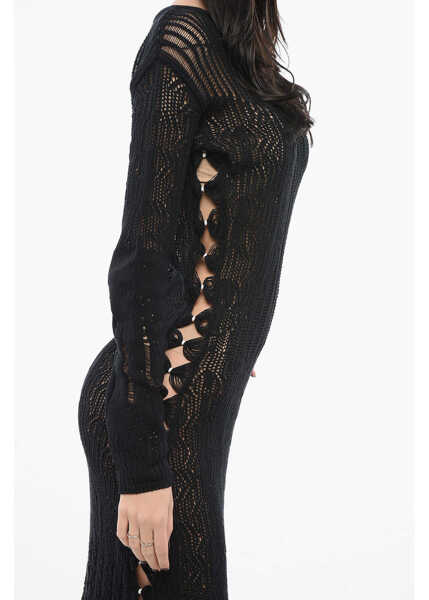 Rochii lungi Pinko Perforated Nemesiano Maxi Dress Black Femei (BM 17570446) 3