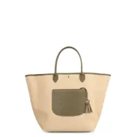 Genti de mana Longchamp L Le Pliage Raffia Tote Bag Femei