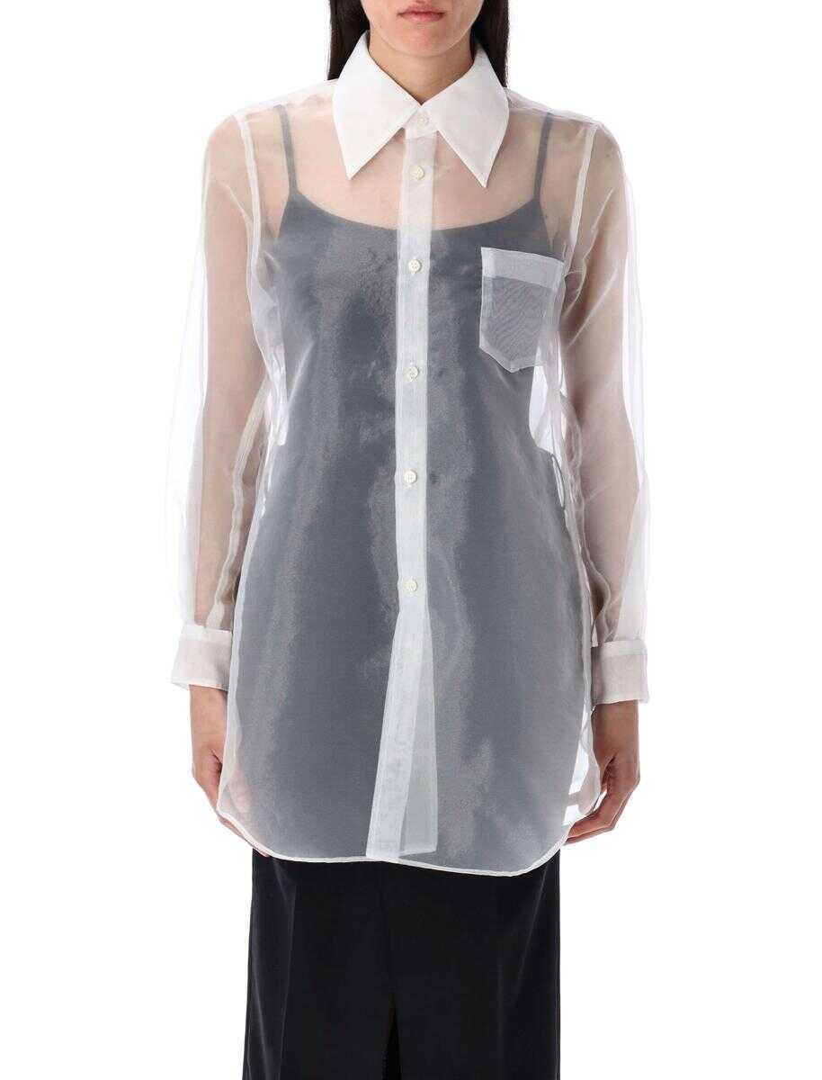 Camasi Comme Des Garons Woman Comme Des Garons Woman Organza Shirt WHITE Femei (BM 17571249) 1