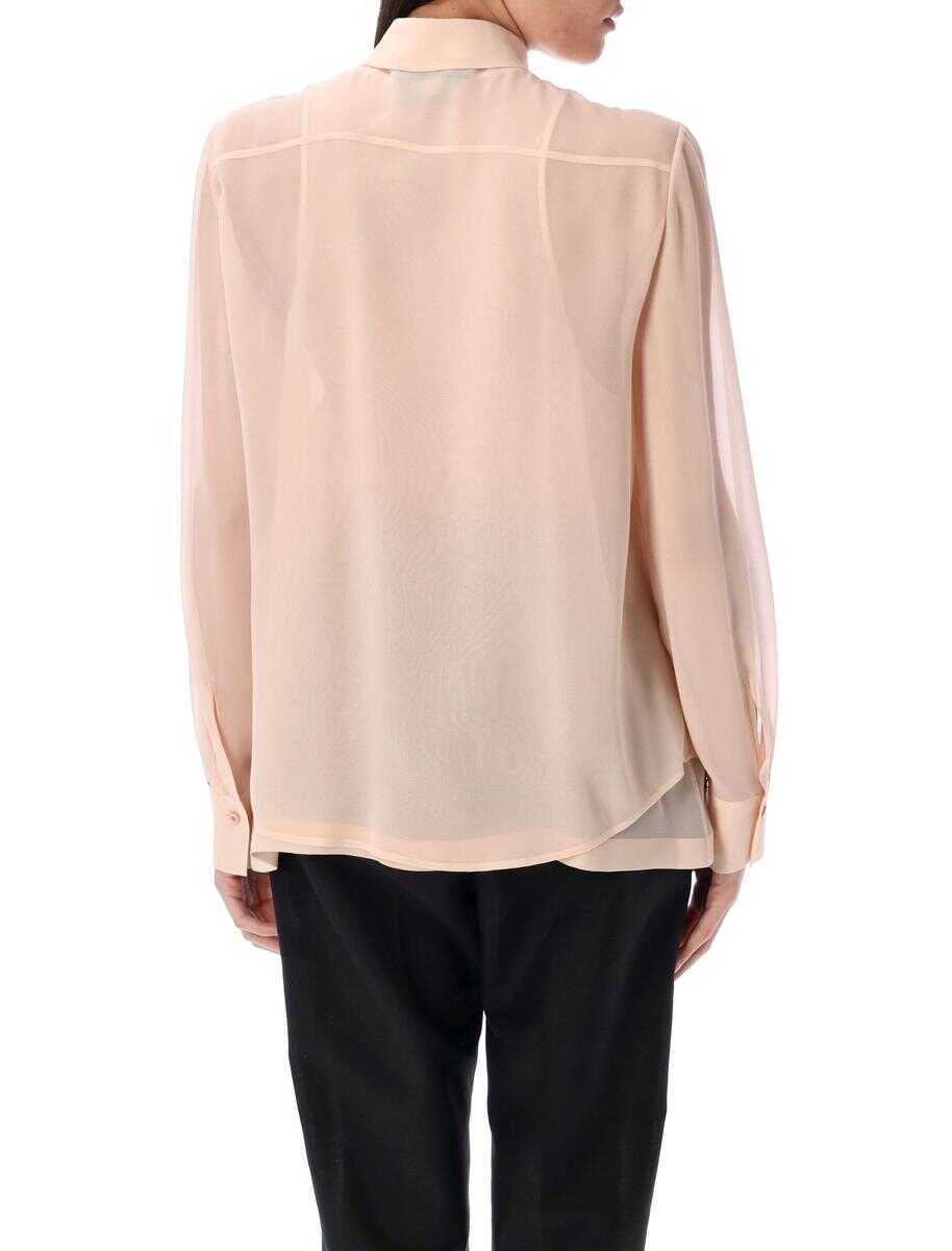 Camasi Fendi Fendi Double Layer Shirt With Embroidered Top Pink Femei (BM 17571318) 2