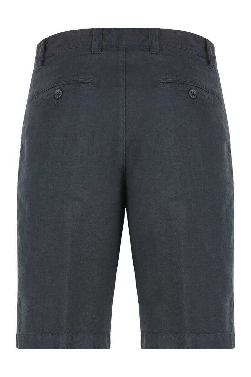 Pantaloni 120 LINO 120 Lino Linen Bermuda-Shorts BLUE Barbati (BM 17571585) 2