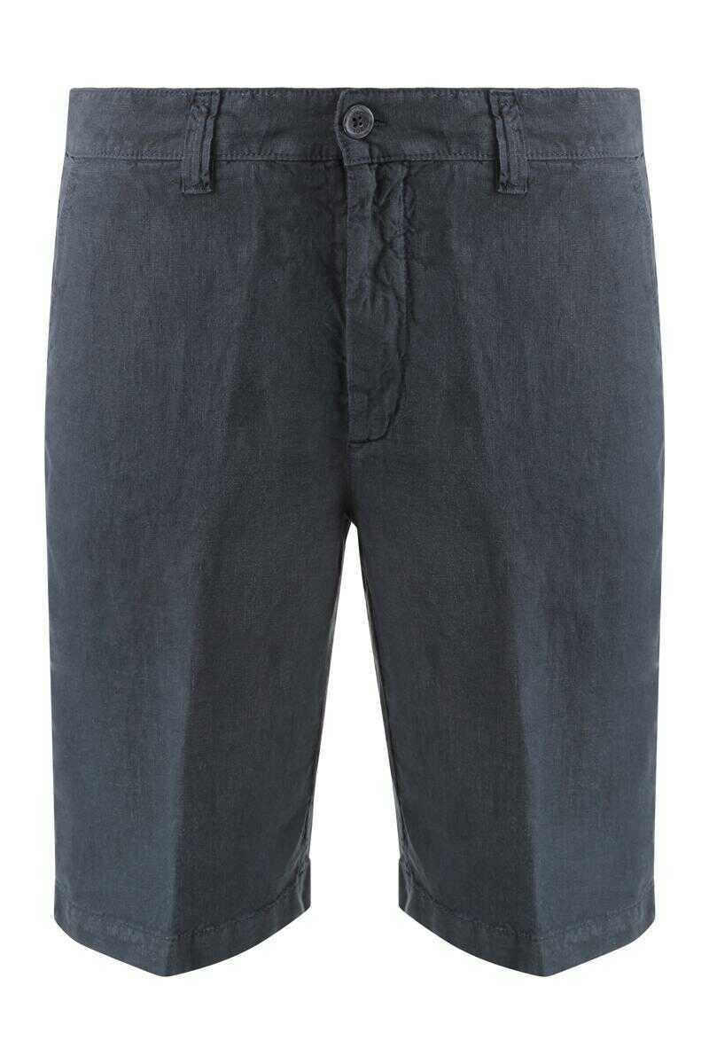Pantaloni 120 LINO 120 Lino Linen Bermuda-Shorts BLUE Barbati (BM 17571585) 1
