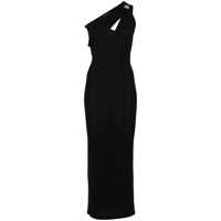 Rochii Black Long Dress With Jewel Detail On The Front In Viscose Blend Woman Femei