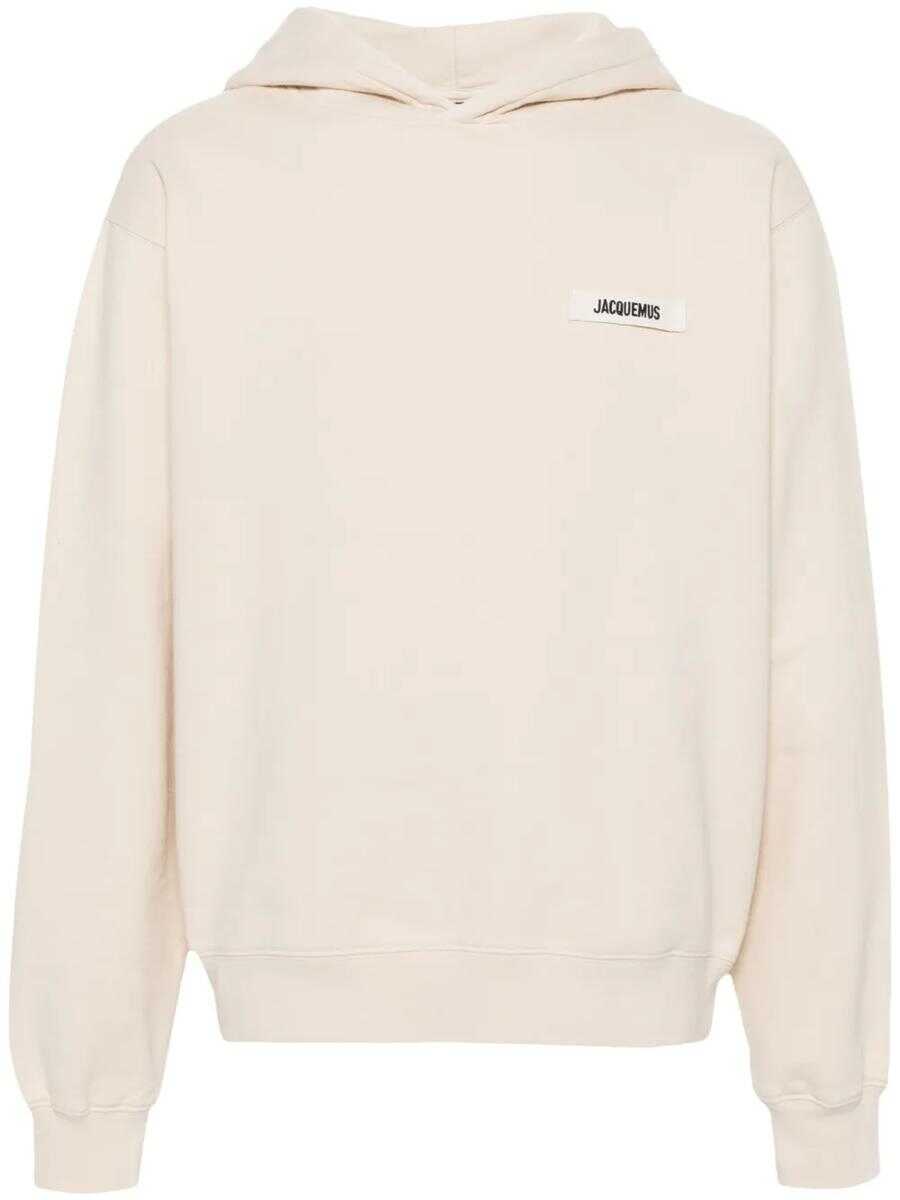 Bluze de trening JACQUEMUS Jacquemus Le Hoodie Gros Grain Hoodie Beige Barbati (BM 17572848) 1