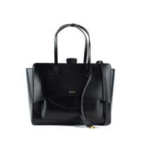 Genti de mana Hidesins Black Leather Bag Flap L Femei
