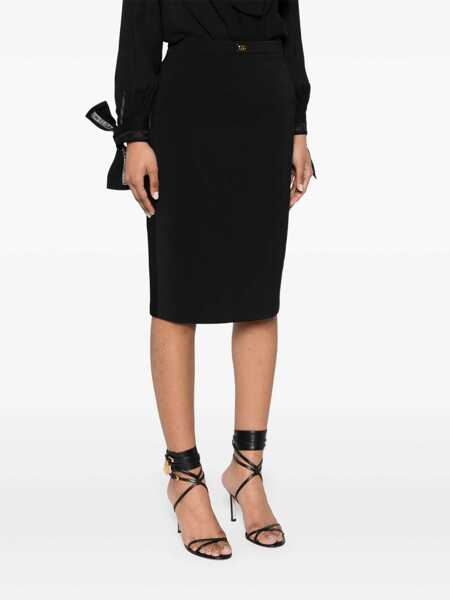 Fuste Elisabetta Franchi Elisabetta Franchi Midi Skirt Black Femei (BM 17574462) 3