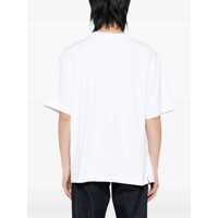 Tricouri MAISON KITSUNÉ pentru Barbati - Tricouri MAISON KITSUN White T-Shirt With Lettering Logo Embroidered On The Front In Cotton Man WHITE Barbati (BM 17575365) - B-mall.ro