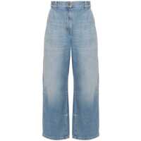 Blugi Light Blue High-Waisted Wide Jeans With Logo In Denim Woman Femei