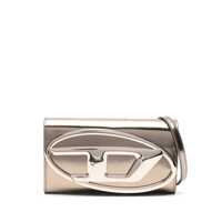 Genti de mana '1Dr' Metallic Belt Bag With Logo Plate In Leather Woman Femei