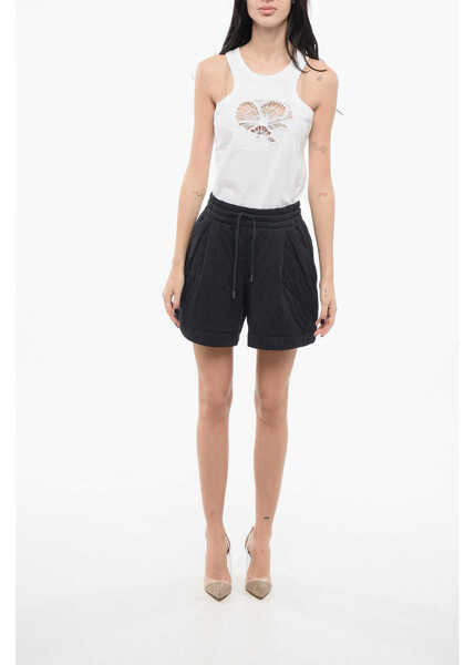 Pantaloni scurti Dries Van Noten Cotton Quilted Shorts Blue Femei (BM 17576509) 4