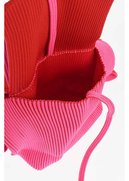 Genti de mana LAST FRAME Ribbed Two-Tone Tote Bag Pink Femei (BM 17576527) 4