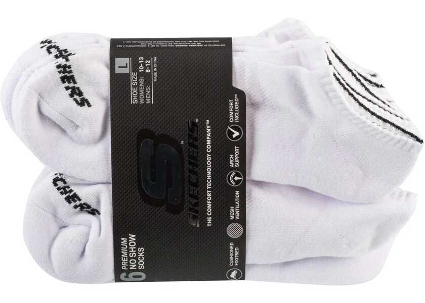 Sosete SKECHERS 6pk Unisex 1/2 Terry Crew Socks White Barbati (BM 17577574) 1