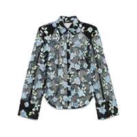 Camasi Rotate Birger Christensen Semi-Sheer Shirt With Floral Embroidery Femei
