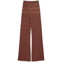 Pantaloni casual Twinset Brown Embroidered Trousers Femei