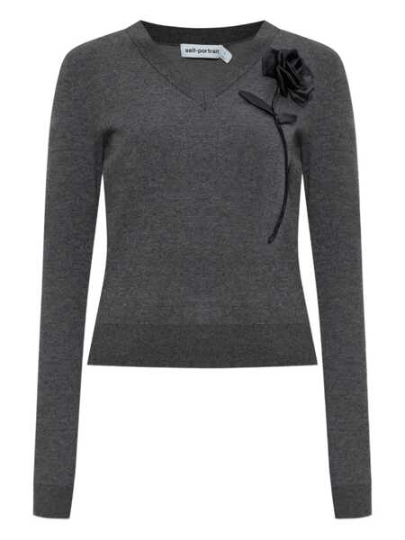 Pulovere Self-Portrait Self-Portrait Black Rose Jumper GREY Femei (BM 17579364) 1