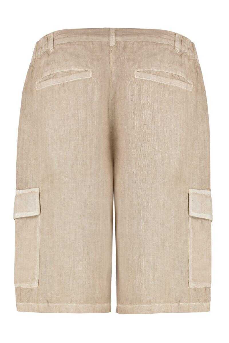 Pantaloni 120 LINO 120 Lino Linen Bermuda-Shorts Beige Barbati (BM 17579958) 2