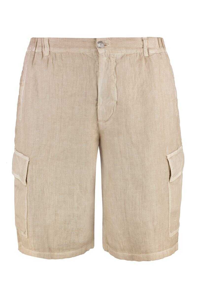 Pantaloni 120 LINO 120 Lino Linen Bermuda-Shorts Beige Barbati (BM 17579958) 1