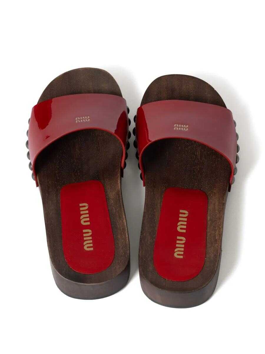 Sandale Miu Miu Miu Miu Zoccoli Vernice Red Femei (BM 17580801) 3