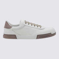 Sneakers Dolce & Gabbana White And Beige Leather Sneakers Barbati