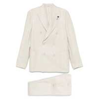 Costume Lardini Light Beige Linen Double-Breasted Suit Barbati