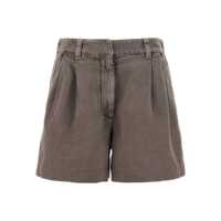 Pantaloni casual Brunello Cucinelli Linen Cotton Shorts Femei