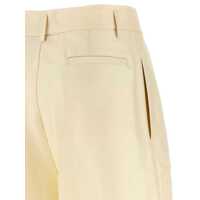 Pantaloni Fabiana Filippi Dama - Pantaloni casual Fabiana Filippi Fabiana Filippi Silk Cotton Bermuda Shorts Beige Femei (BM 17585790) - B-mall.ro