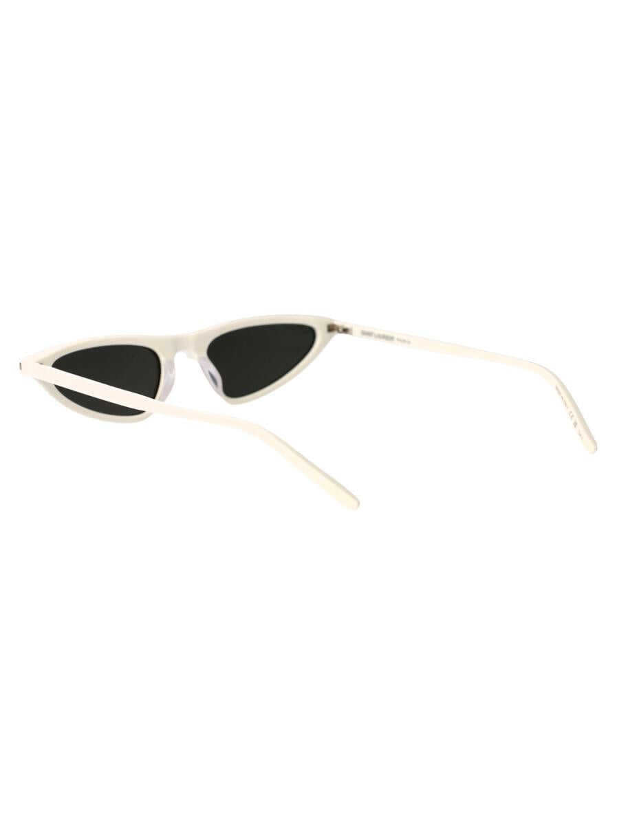 Ochelari de soare Saint Laurent Saint Laurent Eyewear Sunglasses 003 WHITE WHITE GREY Femei (BM 17586720) 4